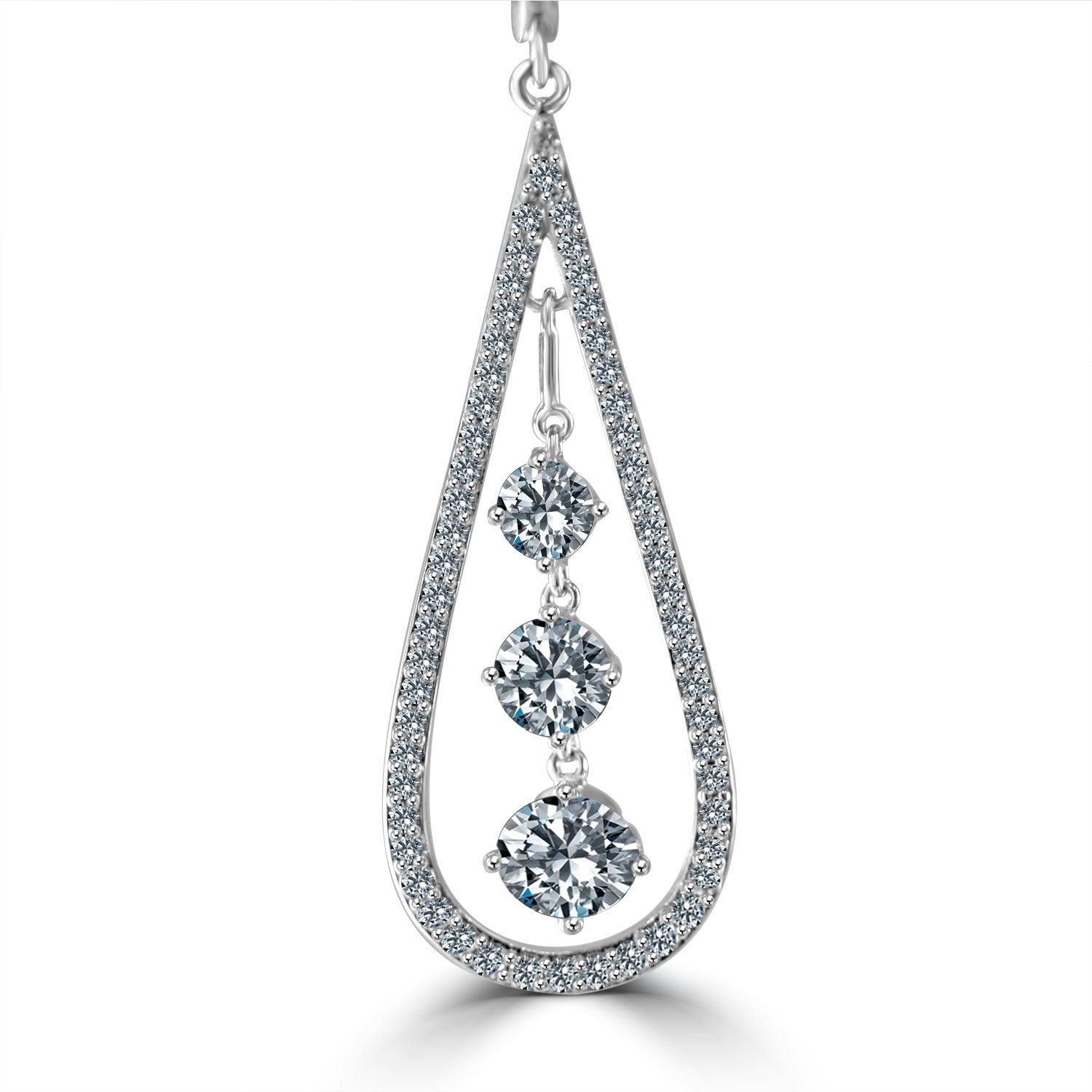 Diamond Veneer Cubic zirconia Chandelier Earrings. 635E303