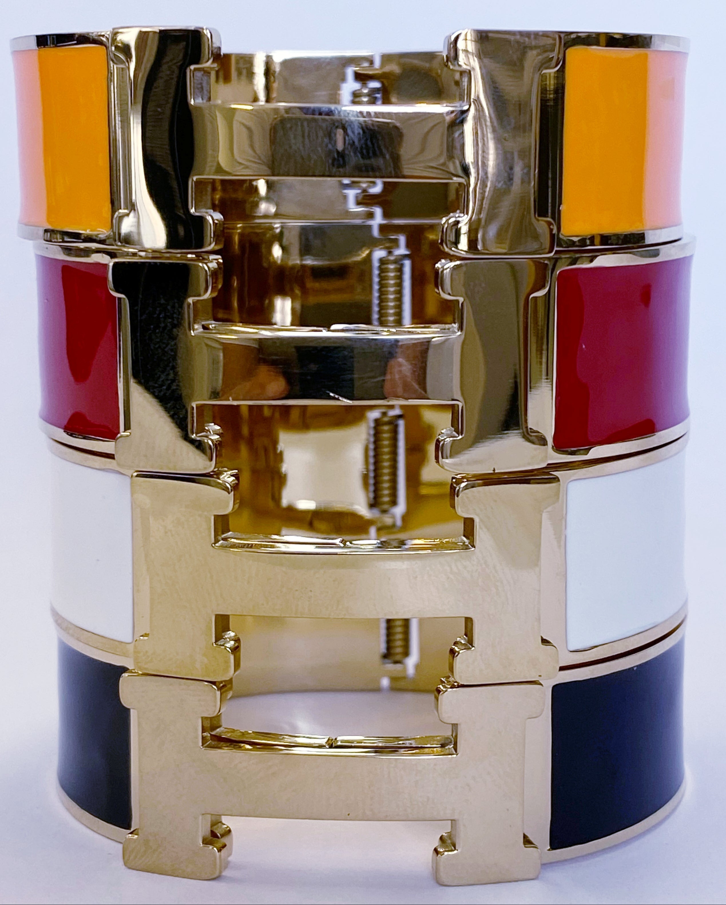 Zirconite enamel hinged Stainless Steel Bangle. 500B6487