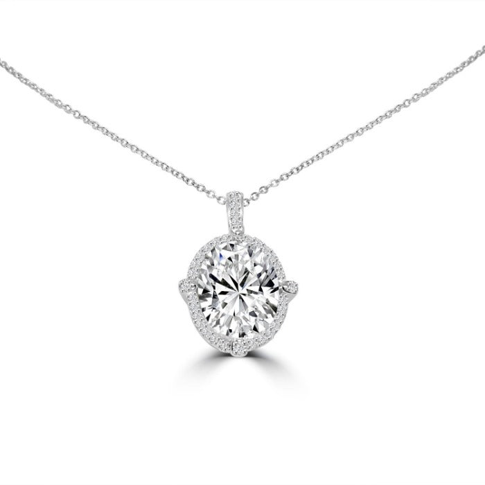 6CT Oval Diamond Veneer Cubic zirconia Pendant.635P20389