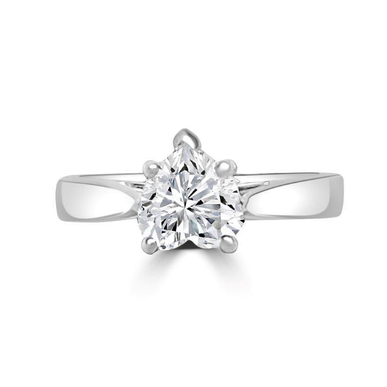 Heart Diamond Veneer Cubic Zirconia 14K Gold Ring. 635R002K