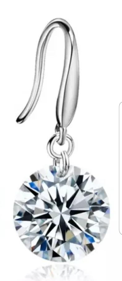 Diamond Veneer Cubic Zirconia Handmade Fish-hook Earrings. 822E100