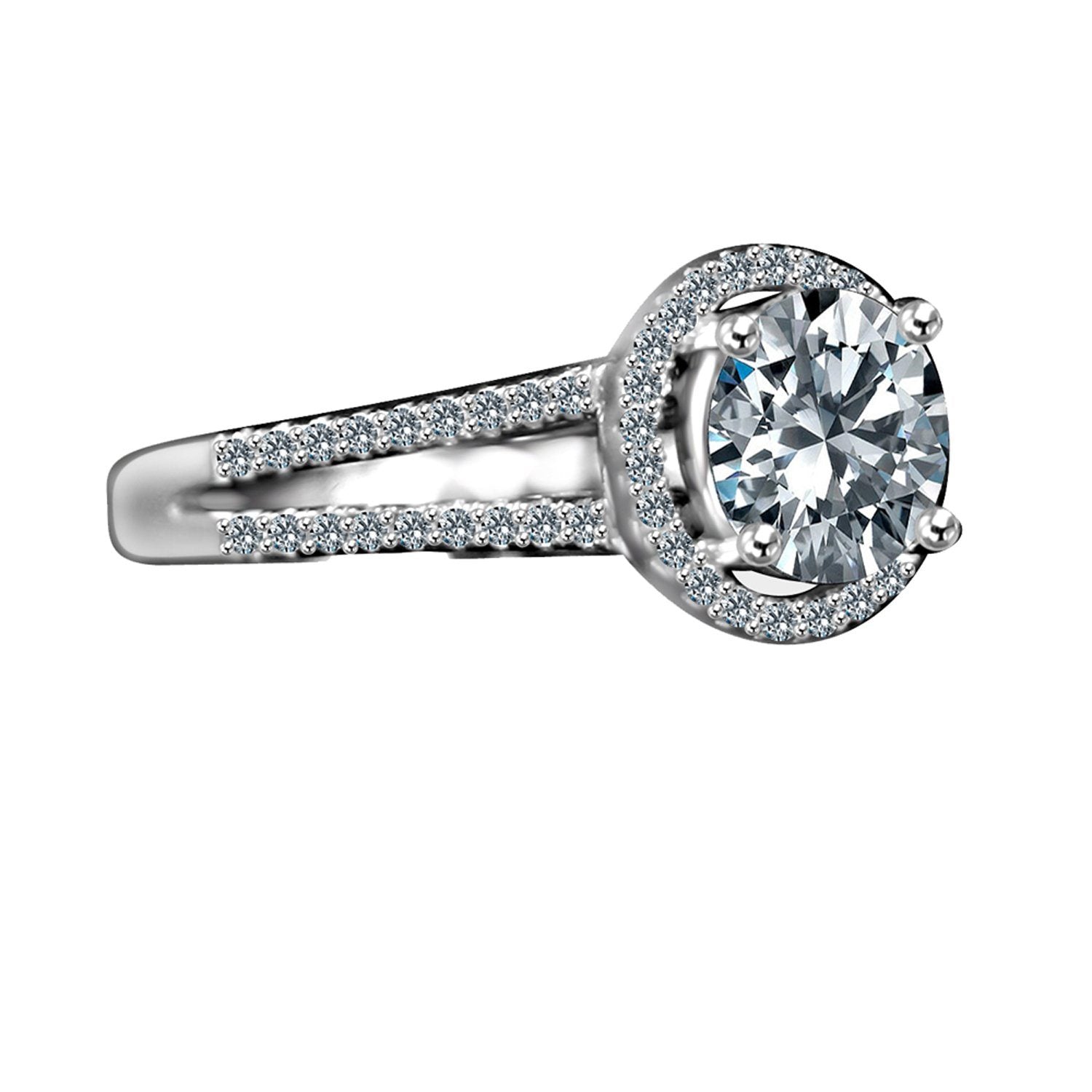 2CT Round Diamond Veneer Cubic Zirconia Ring. 635R4008