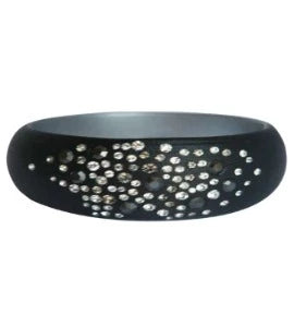Zirconite Jeweled Acrylic Opaque Bangle Bracelet. 629B81361