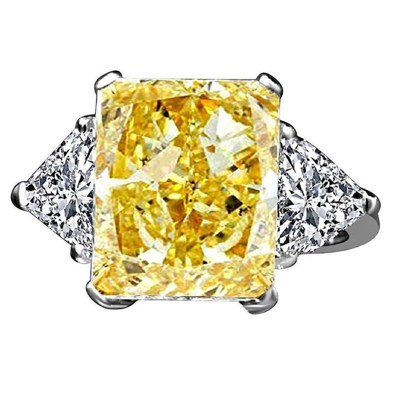 3CT Diamond Veneer Three Stone 14K Gold Engagement Ring. 635R71337K-3CT