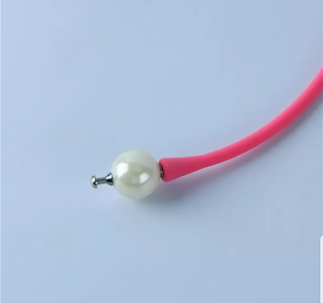 Zirconite Pearl Rubber Bracelet Bangle. 837B100