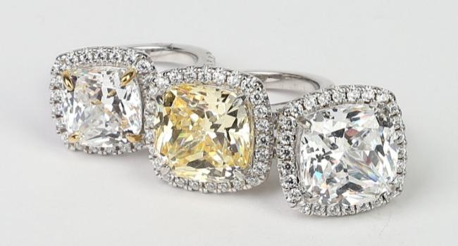 Cushion Square Cubic Zirconia Diamond Veneer Ring.  800R074