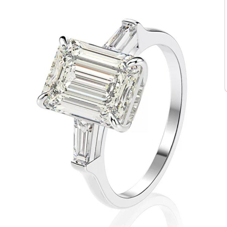 Emerald Diamond Veneer Cubic Zirconia Ring.635R72005