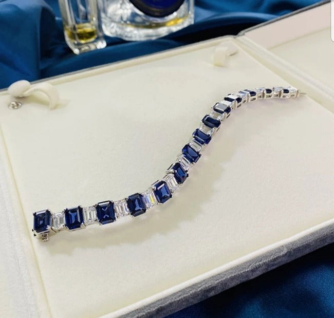 Couture Emerald Cut Zirconite Cubic Zirconia Bracelet. 809B1425