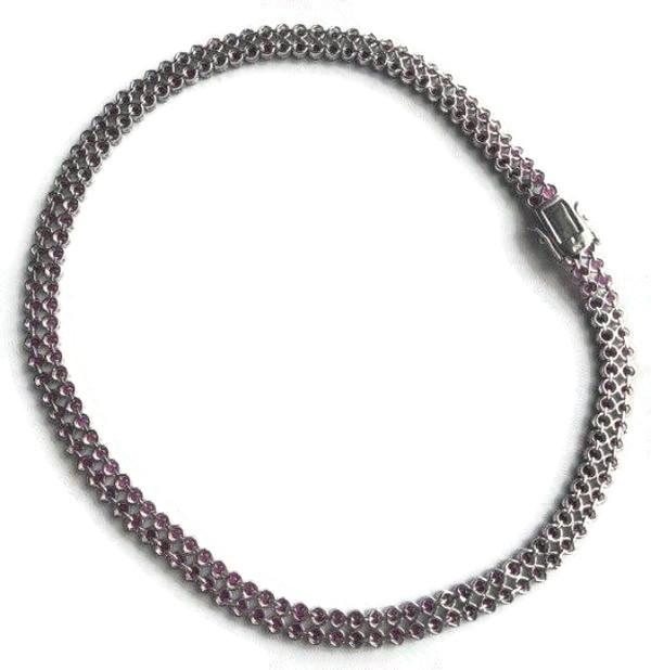 Two rows Zirconite Cubic Zirconia Necklace. AN2281