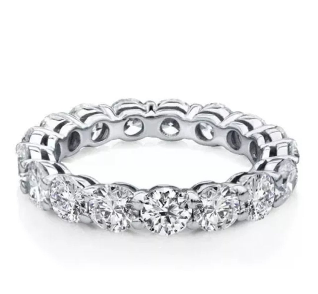 6CT TW Diamond Veneer Cubic Zirconia 14K Gold Eternity Ring. 635R38K