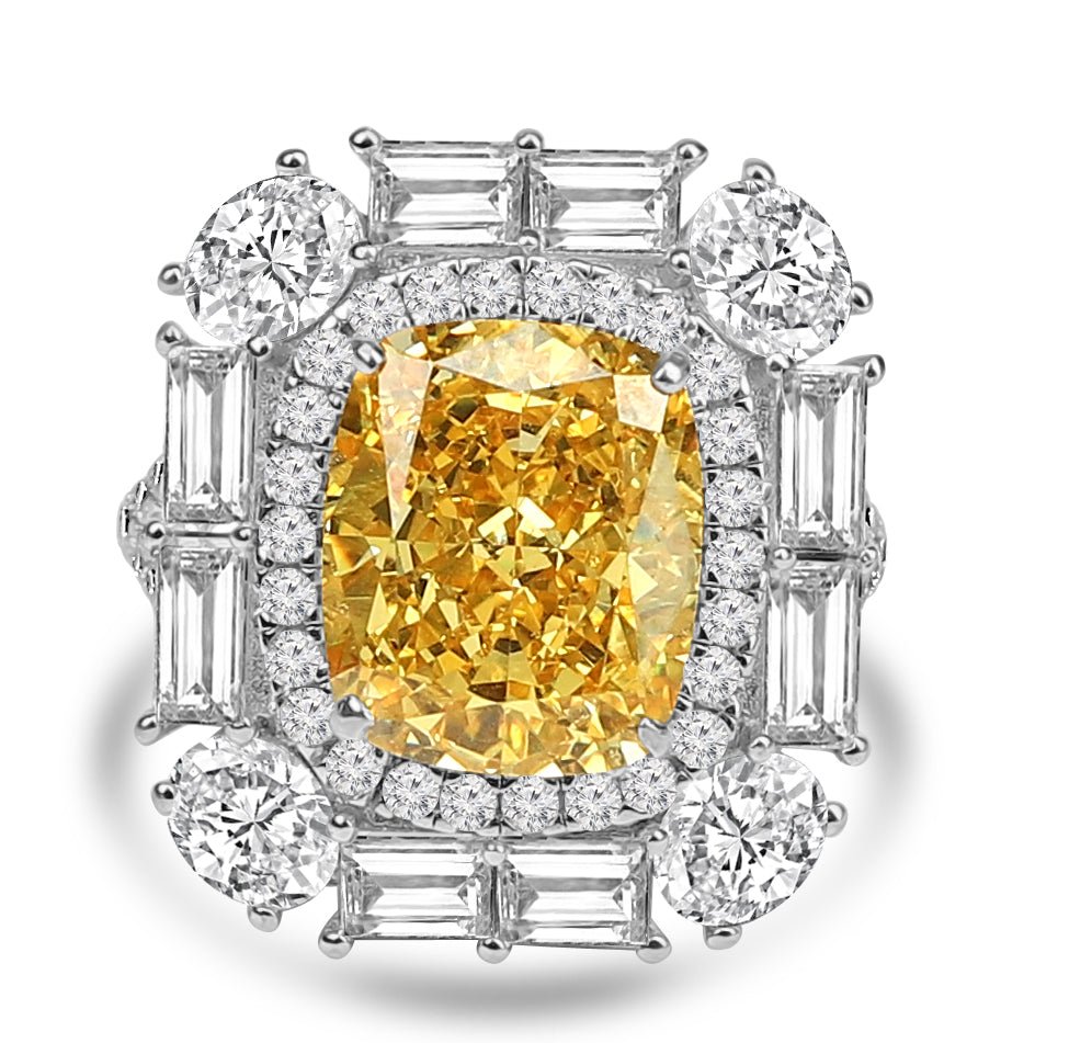 Cocktail Cushion Diamond Veneer Cubic Zirconia Ring. 800R1140