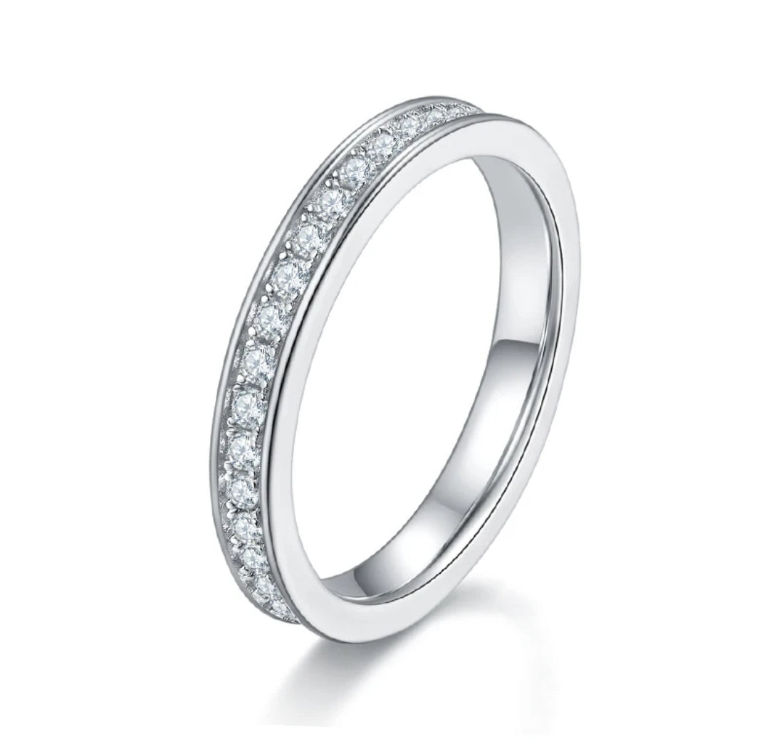 Ring Crystal eternity band Sterling Silver Z-1000