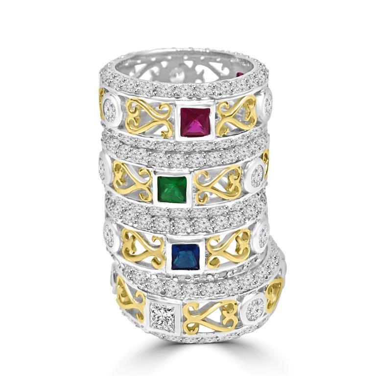 Cubic Zirconia Eternity Band square Stackable Ring. 600R13060