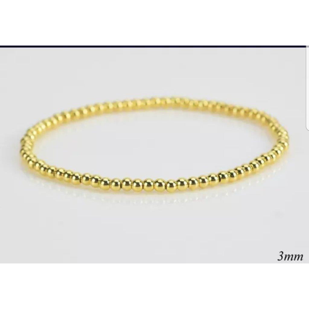 Never tarnish Zirconite Gold Bead stretch Bracelet