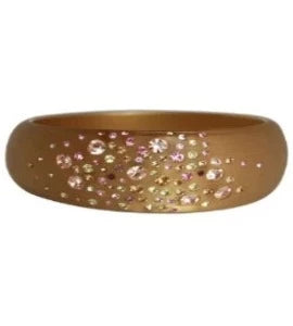 Zirconite Jeweled Acrylic Opaque Bangle Bracelet. 629B81361