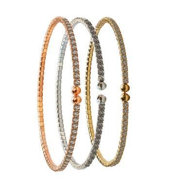 Face-off Zirconite Crystal  Bangle Bracelet. . 637Bx1