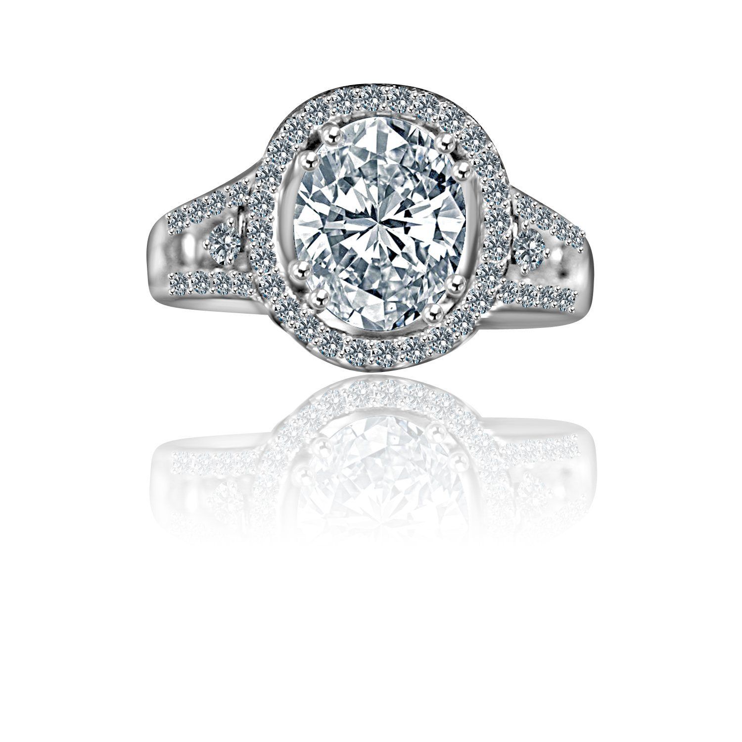 2.5CT Oval Diamond Veneer Cubic Zirconia Ring. 635R4011