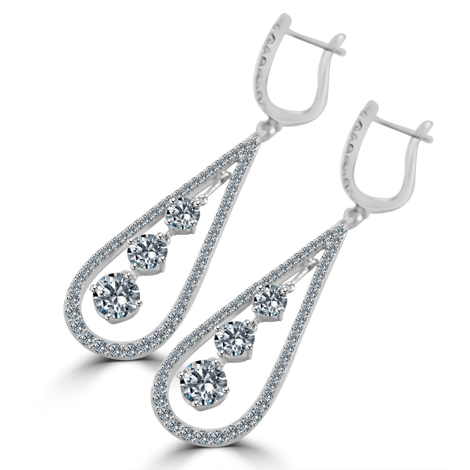 Diamond Veneer Cubic zirconia Chandelier Earrings. 635E303