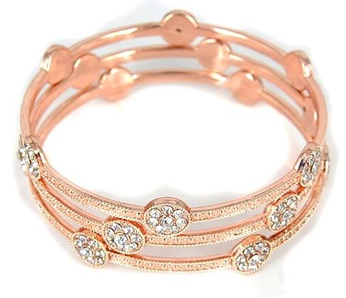 Zirconite Set of Three Fashion Bangle Bracelets. 657B3411