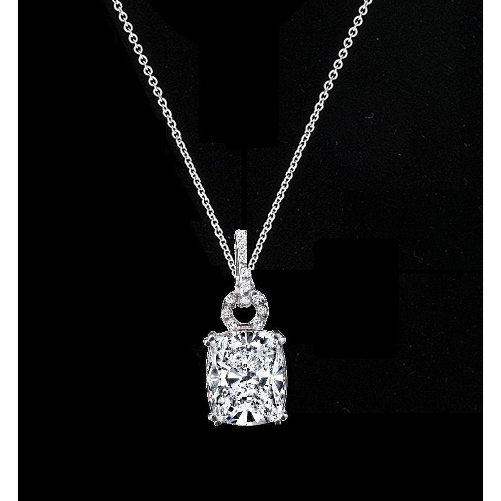 5CT Cushion Diamond Veneer Cubic Zirconia Pendant. 635P10784