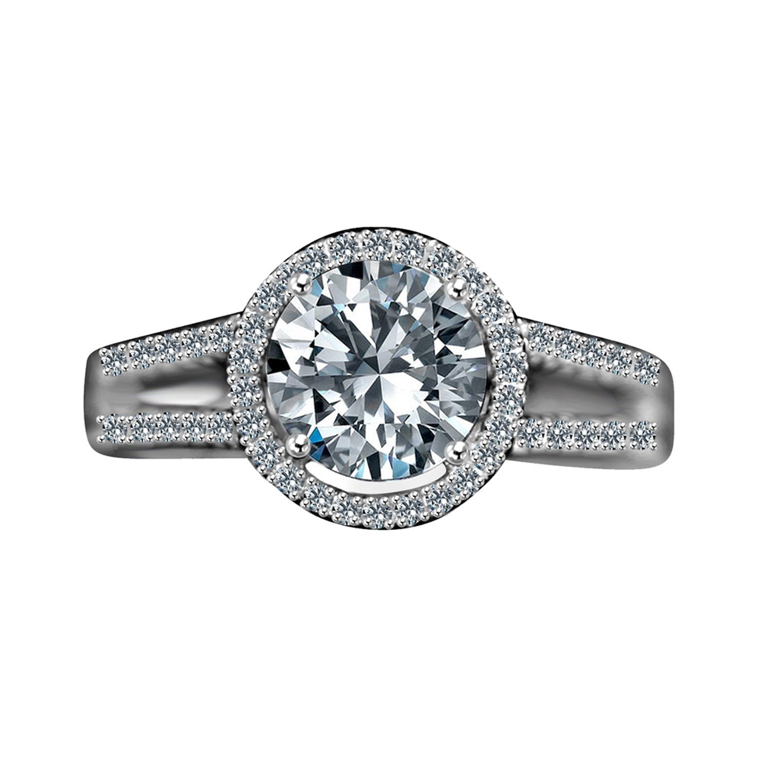 2CT Round Diamond Veneer Cubic Zirconia Ring. 635R4008