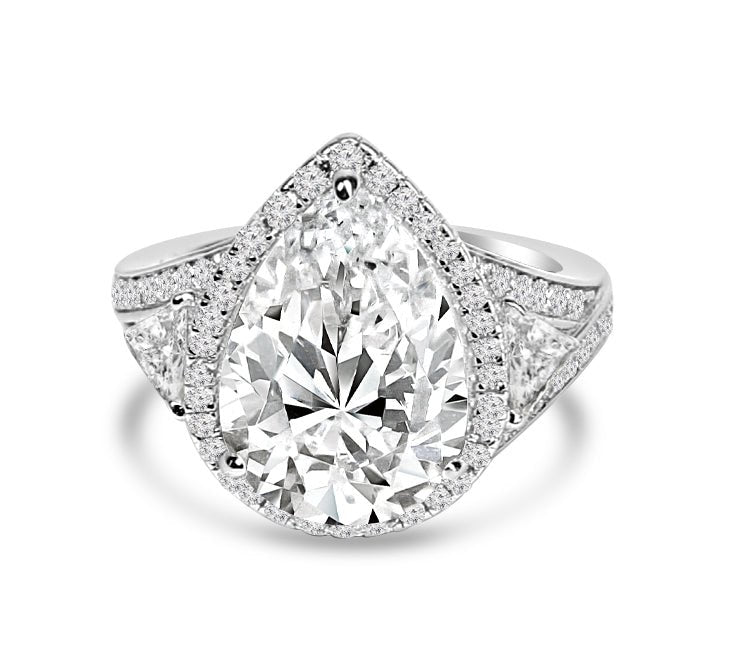 4CT Pear Cubic Zirconia Engagement Ring. 800R513