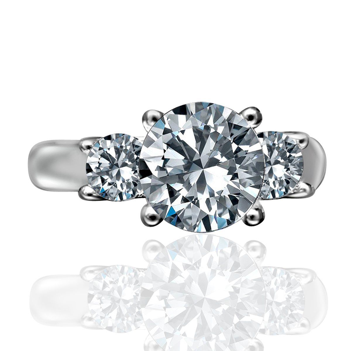 2CT Round Diamond Veneer Cubic zirconia Ring. 635R71261