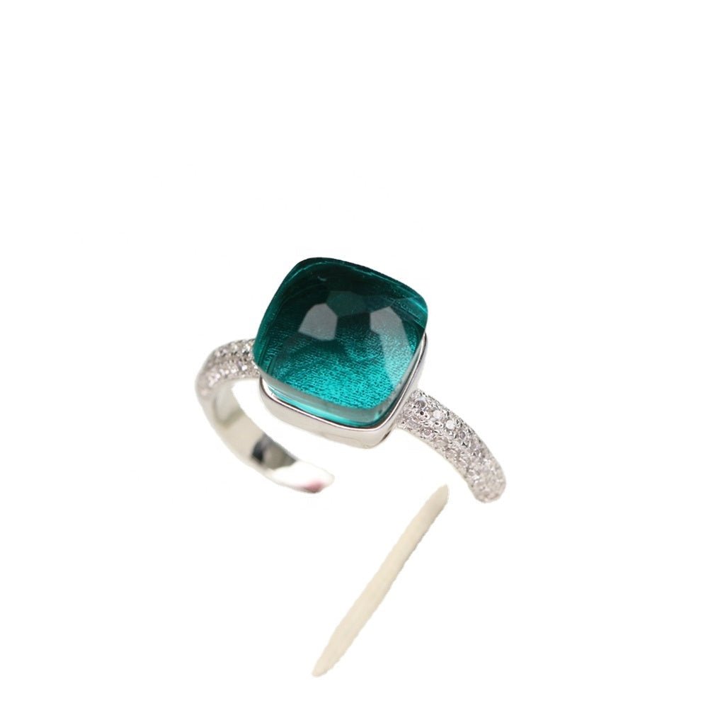 Cabochon Gems Stackable Sterling silver Ring. 827R100