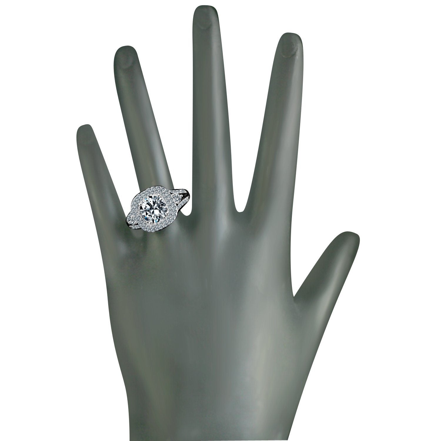 2CT Round Diamond Veneer Cubic Zirconia Ring. 635R4010