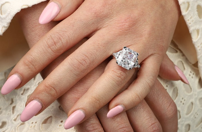 Three stones Cubic Zirconia Engagement Ring. 803R100