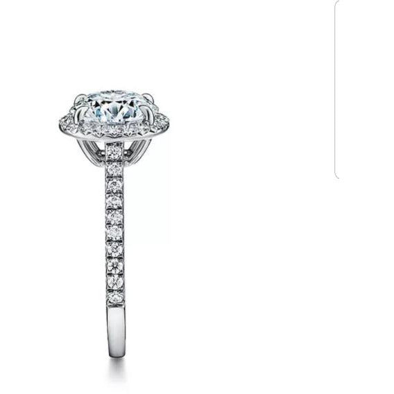 Round Cubic Zirconia Engagement halo Ring. 635R2054