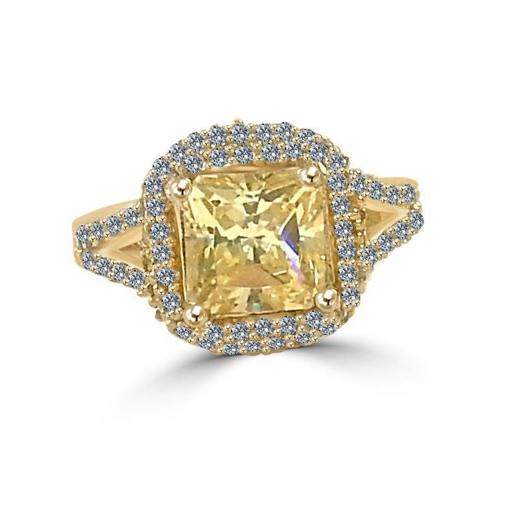 2CT Square Diamond Veneer Cubic zirconia Ring. 635R72211