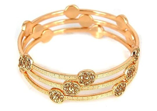 Zirconite Set of Three Fashion Bangle Bracelets. 657B3411