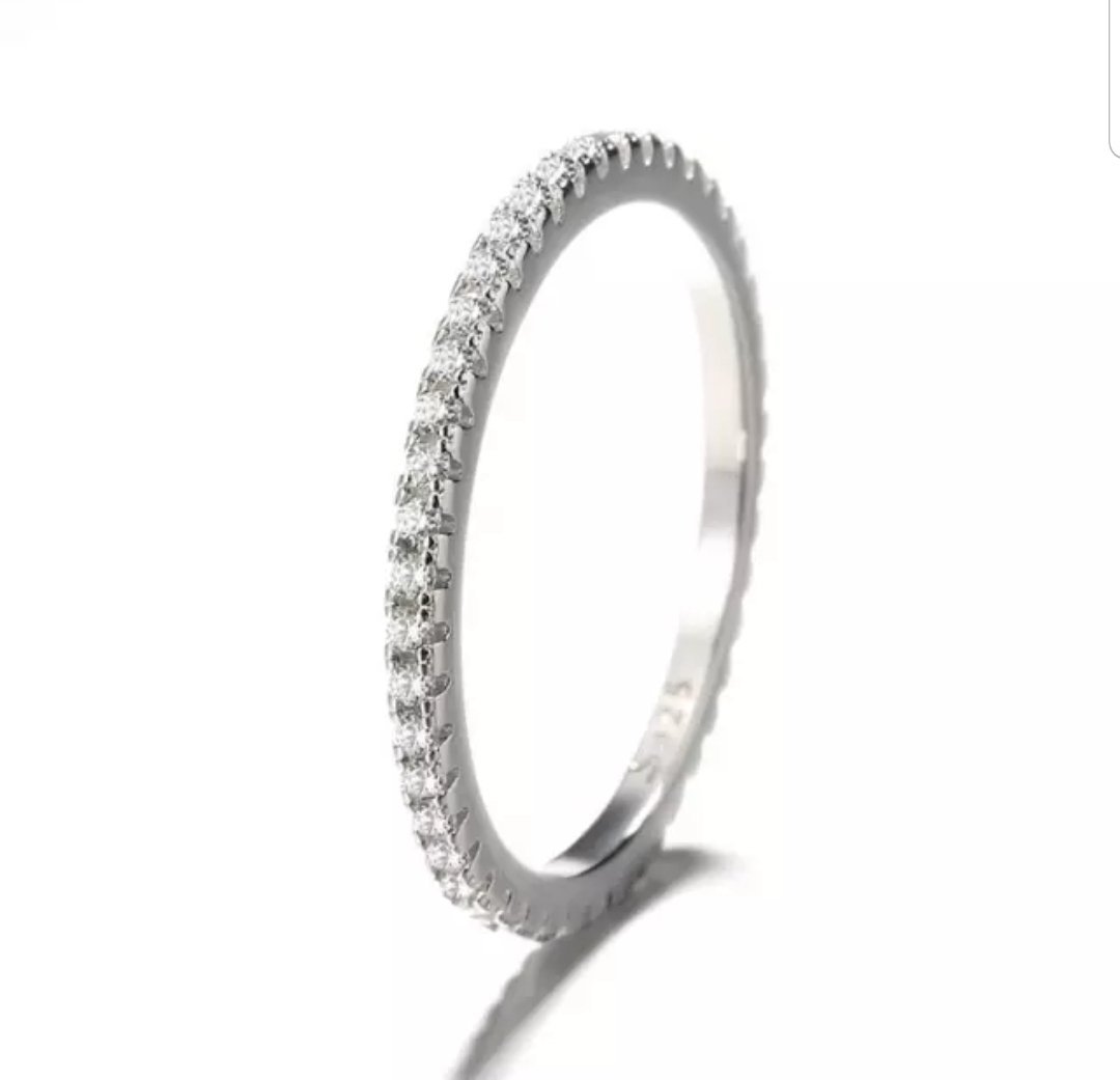 Cubic Zirconia Eternity Band Stackable Ring. STR0002