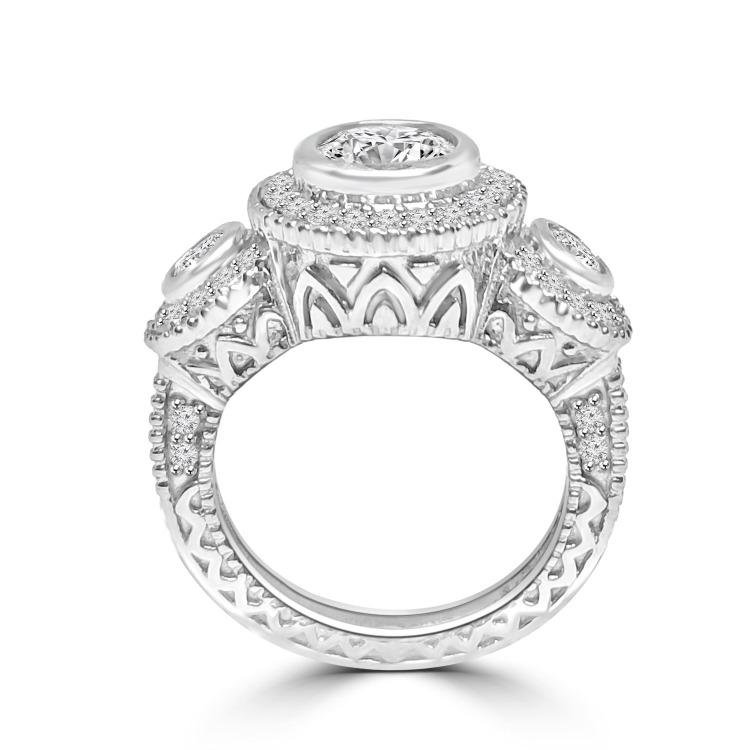 Three Stones Cubic Zirconia Engagement Ring 635R13665