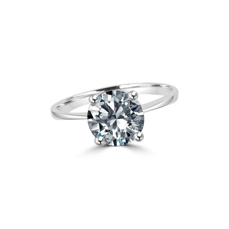 Round Solitaire Diamond Veneer Cubic zirconia Ring. 635R166A