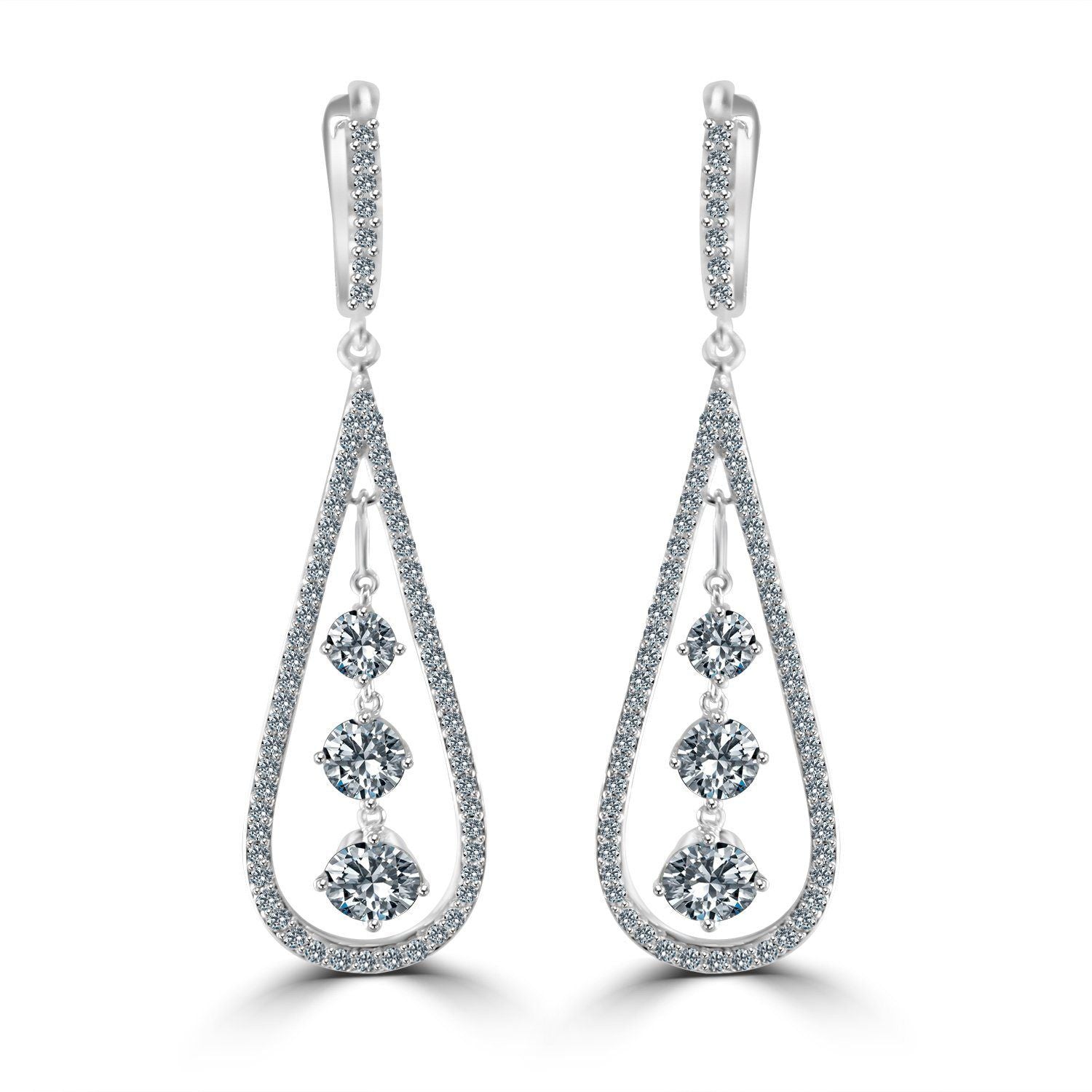 Diamond Veneer Cubic zirconia Chandelier Earrings. 635E303