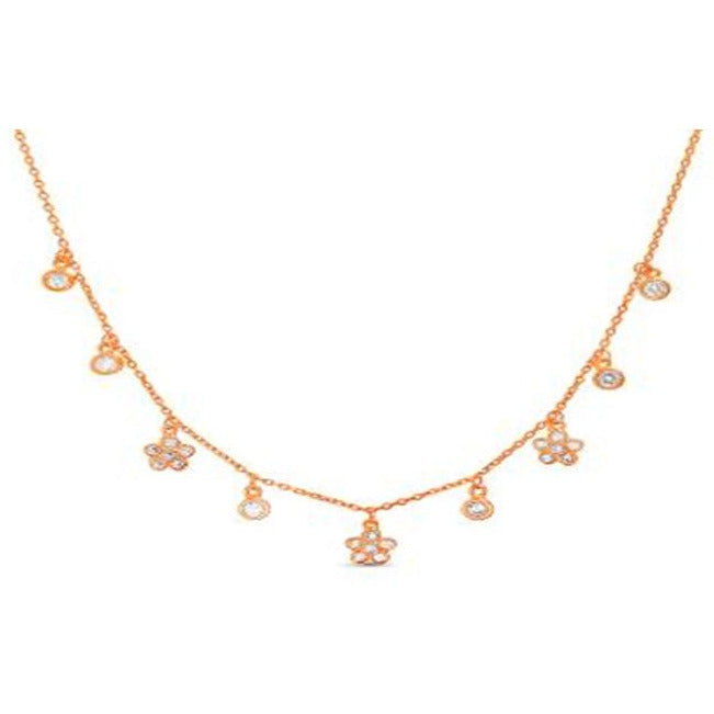 Cubic zirconia Charm stations Minimalist Necklace. Zirconite  705N597831RG