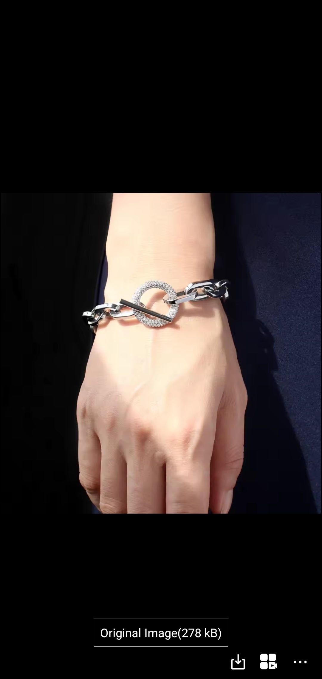 Unisex Paper Clip Link chain Bracelet. Zirconite 856B101