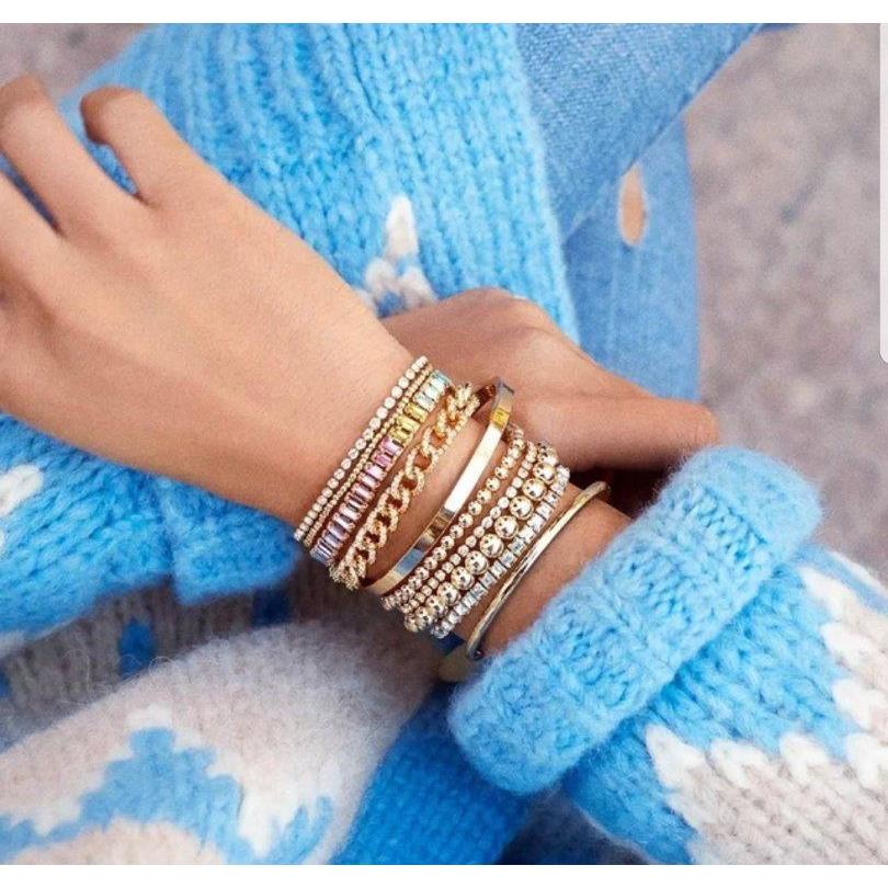 Never tarnish Zirconite Gold Bead stretch Bracelet