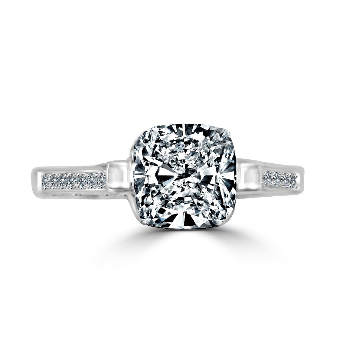 2CT Cushion Diamond Veneer Cubic Zirconia Tension Ring. 635R71495