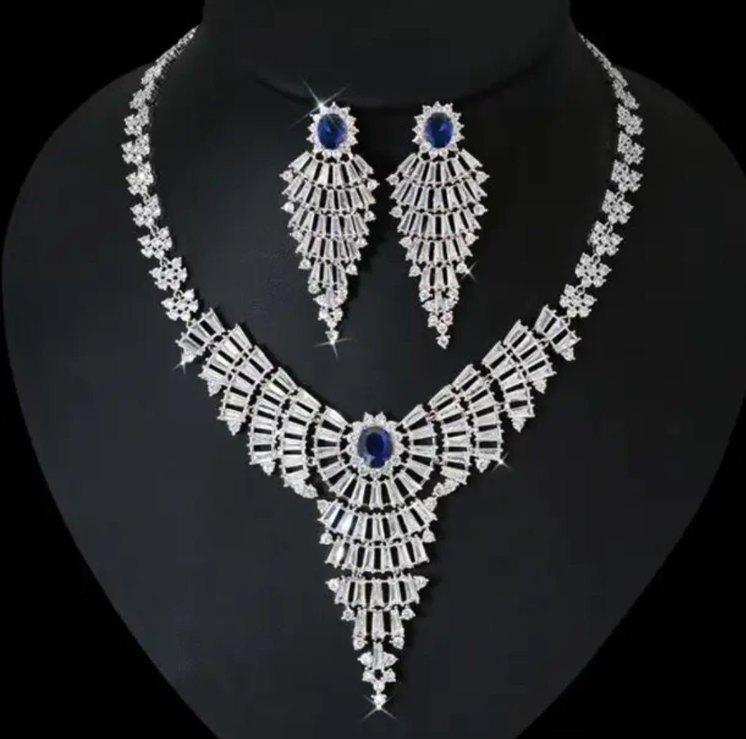 Cubic Zirconia Buggetts Necklace Set final Sale.712N9103