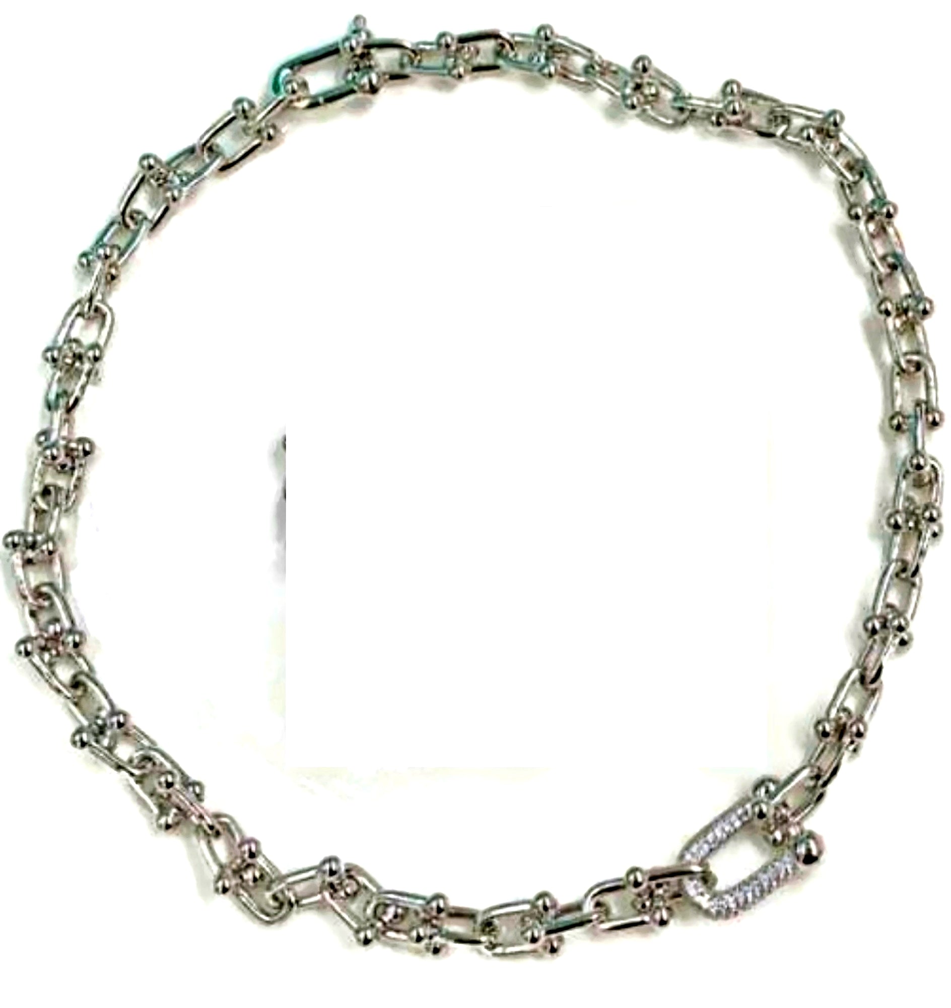Zirconite Sadle stainless steel Necklace. 821N100