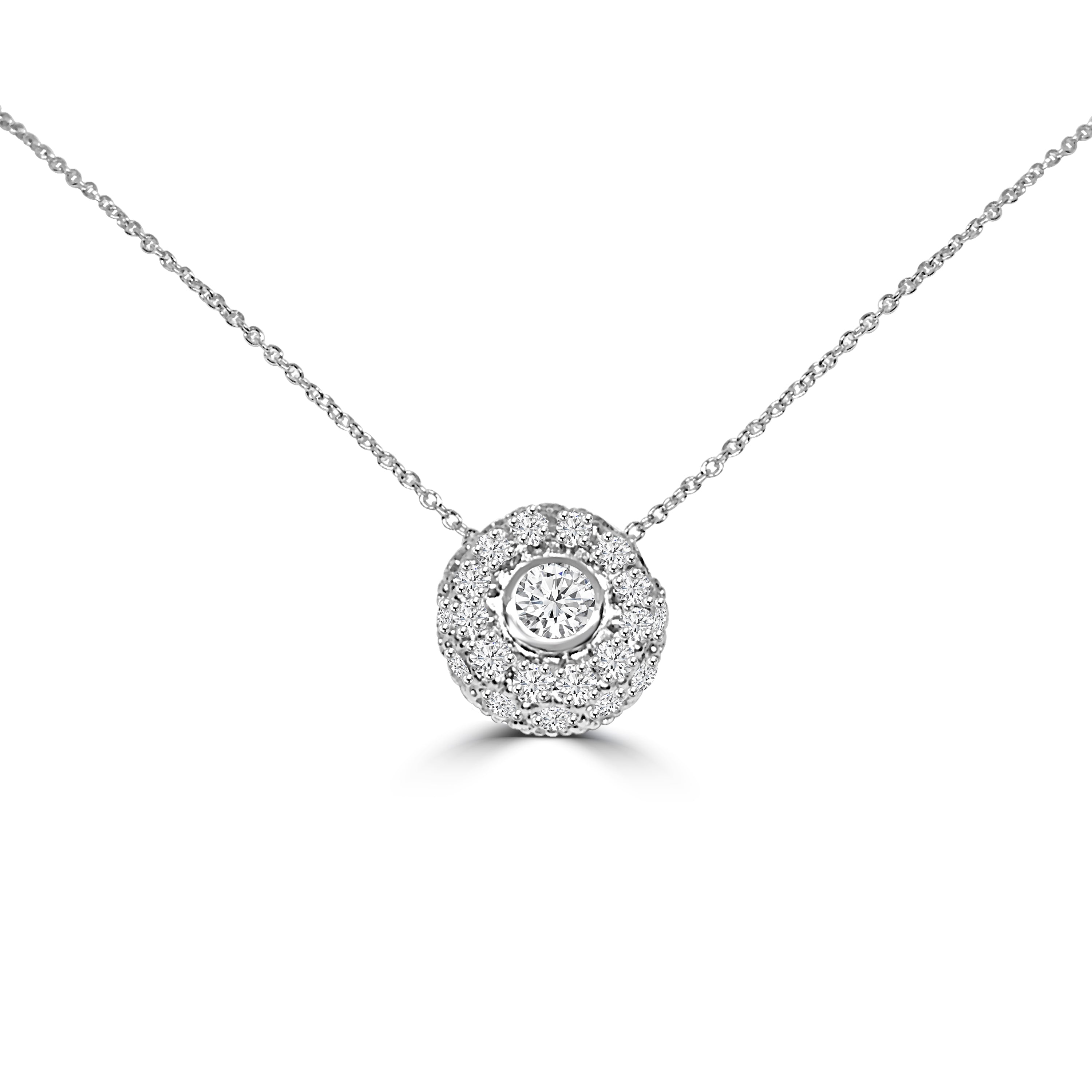 Donut Diamond Veneer Cubic Zirconia Pendant-final sale .635P21025