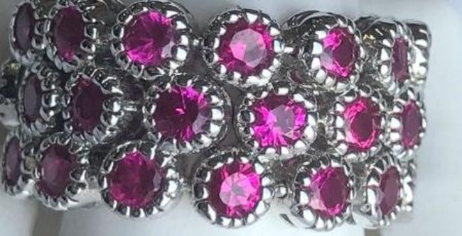 Cubic Zirconia flexible three rows Ring. AR3560