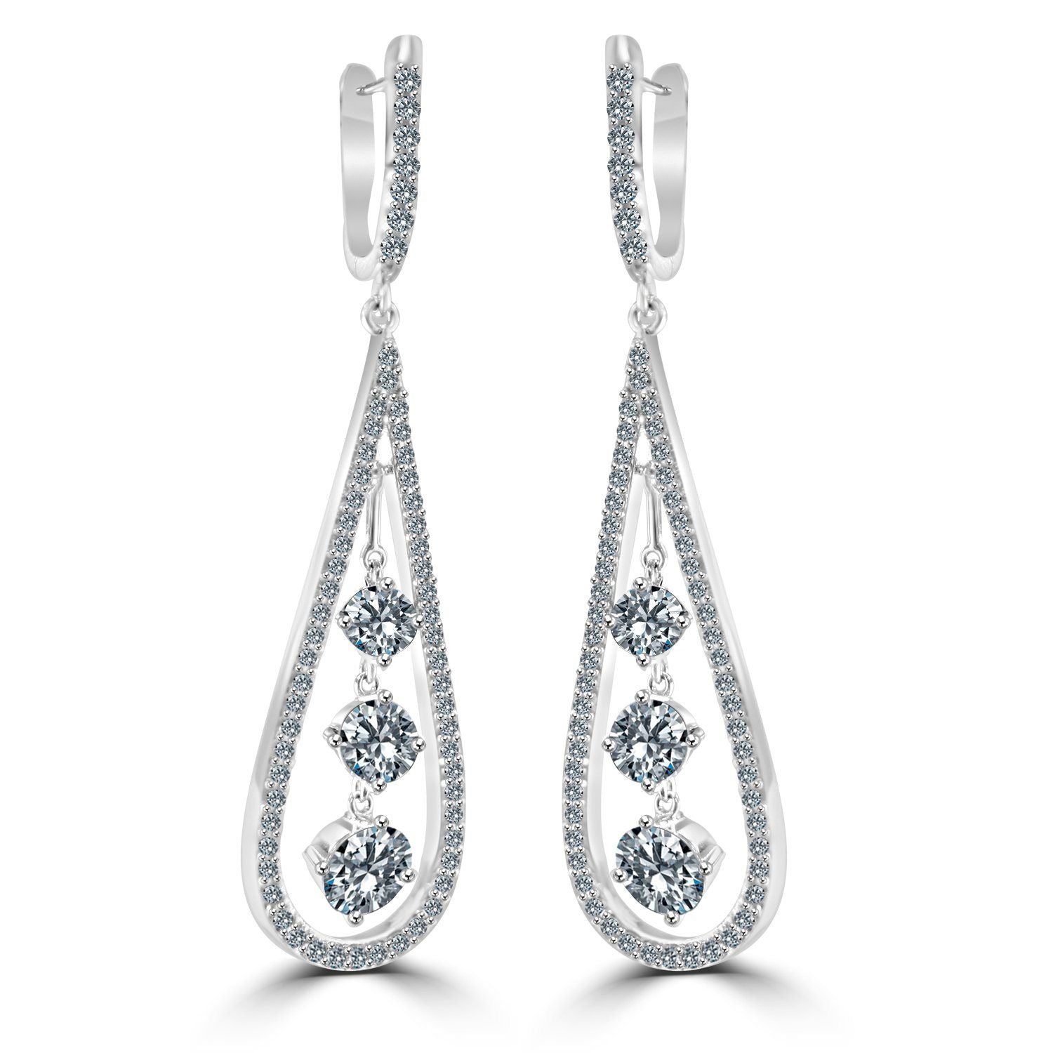 Diamond Veneer Cubic zirconia Chandelier Earrings. 635E303
