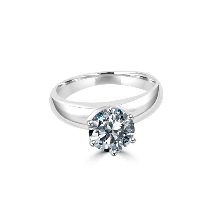Round Diamond Veneer Cubic Zirconia Ring. 635R168.