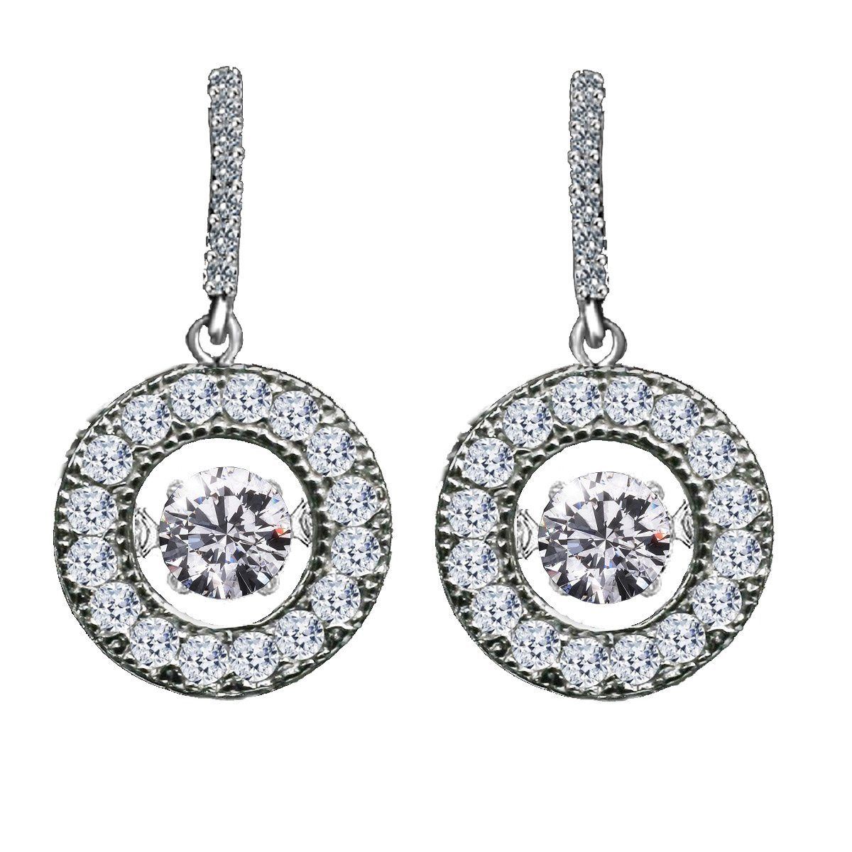 Dancing Diamond Veneer Cubic zirconia Earrings. 635E217