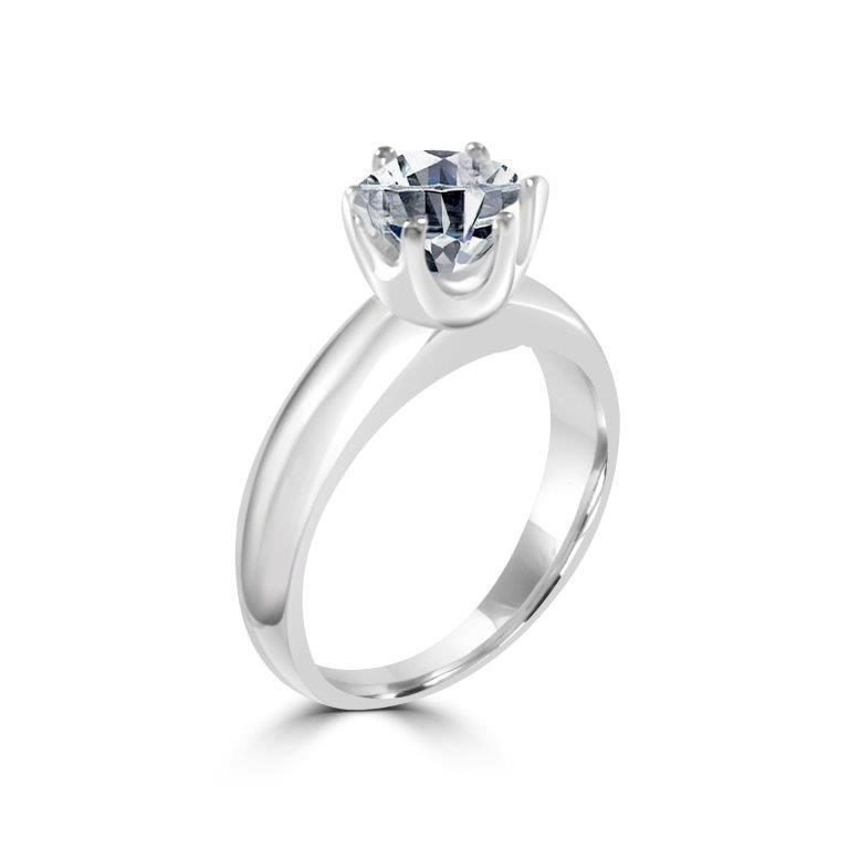Round Diamond Veneer Cubic Zirconia Ring. 635R168.