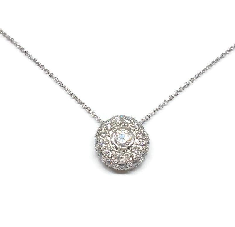 Donut Diamond Veneer Cubic Zirconia Pendant-final sale .635P21025